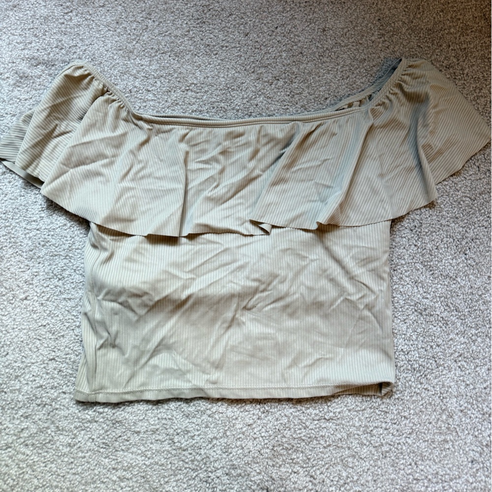 Kortni Jeane Size Medium Beige Swimsuit Top